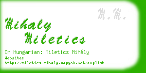 mihaly miletics business card