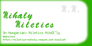 mihaly miletics business card